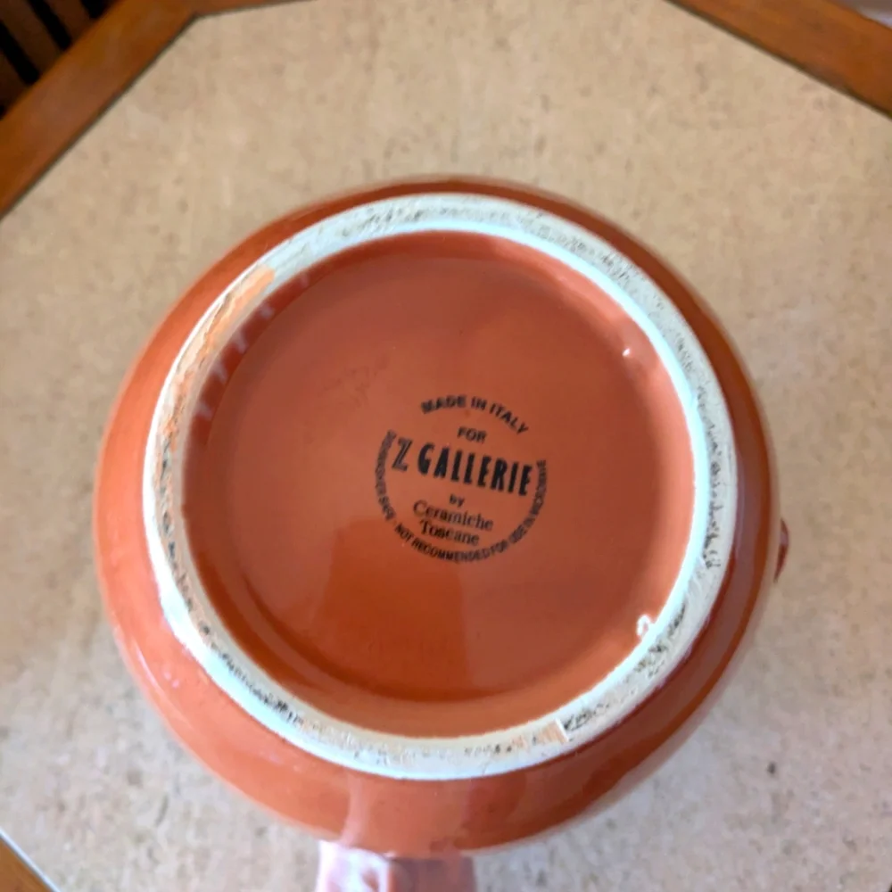 Z Gallerie Pitcher by Ceramiche Toscane. Italy, hand painted.